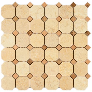 Мозаика Bonaparte Каменная мозаика Dublin 48х48 и 15х15 бежевая 30,5х30,5 см