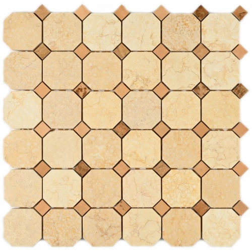 Мозаика Bonaparte Каменная мозаика Dublin 48х48 и 15х15 бежевая 30,5х30,5 см