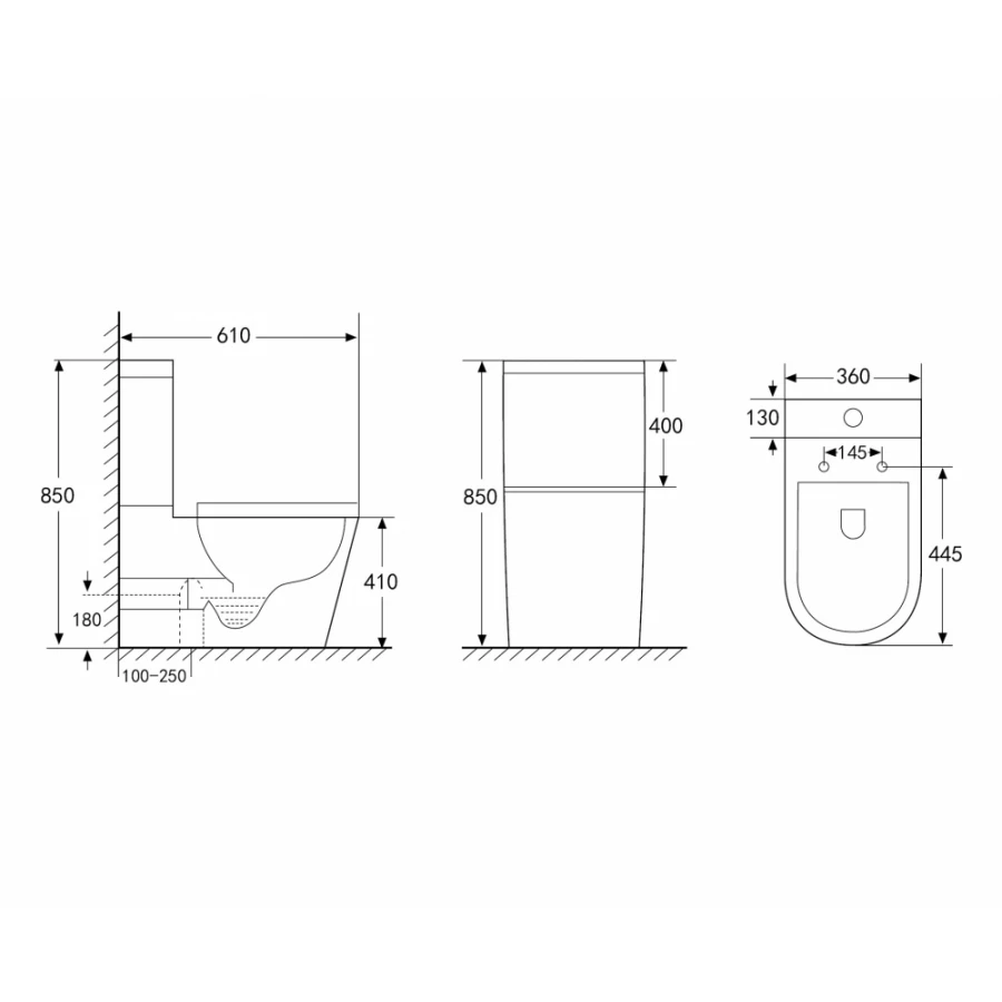 Унитаз Abber Bequem компакт черный матовый безободковый AC1112TMB