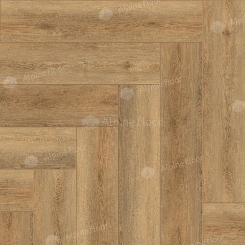Каменный SPC ламинат Alpine Floor Parquet Light синхронное тиснение Дуб Буна ЕСО 13-30 43 класс 4 мм 1.95 кв.м 60х12.5 см