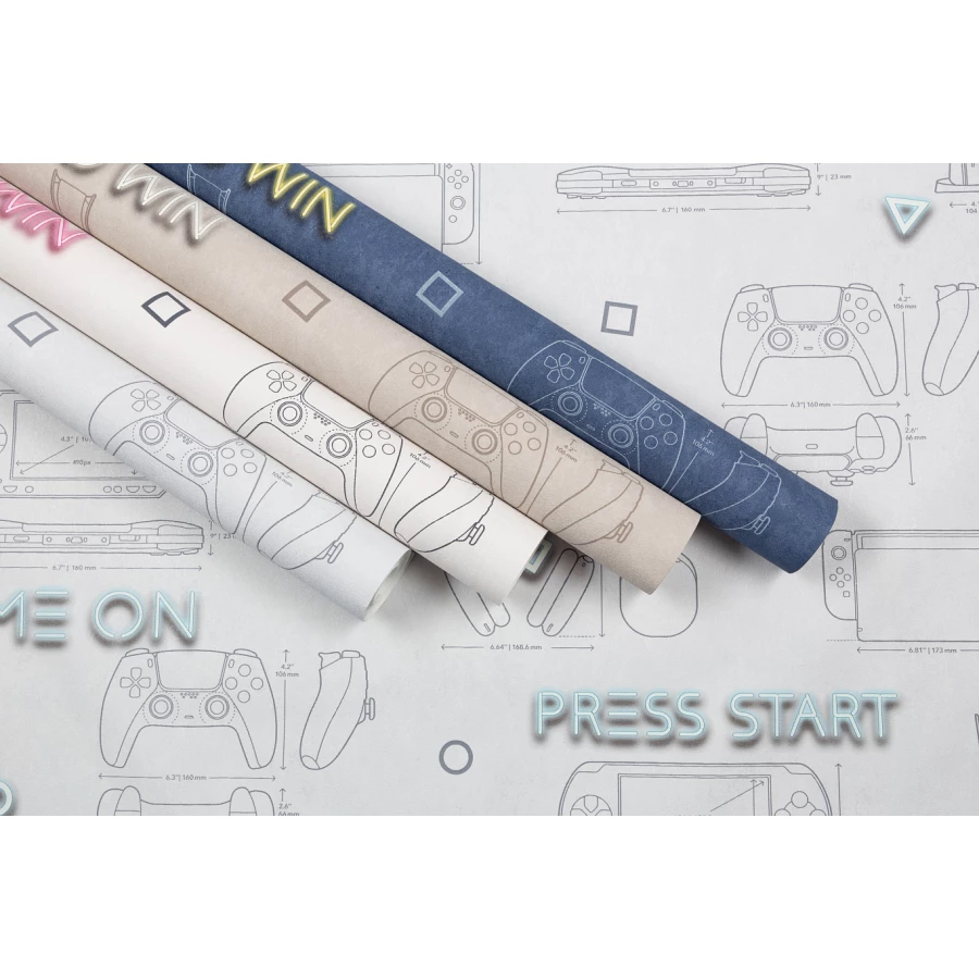 Обои флизелиновые Palitra Home Gamepad HomeColor синие HC72157-66 1,06х10,05 м