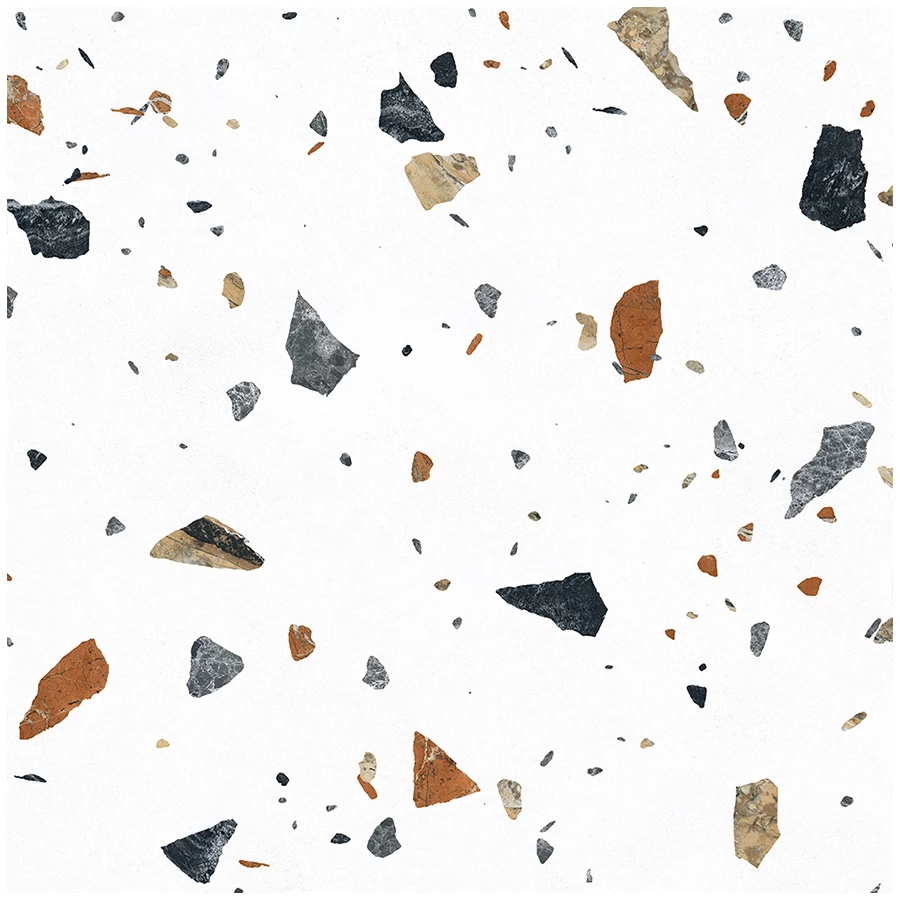 Керамогранит Laparet Terazzo Bianco карвинг матовый цветной 60х60 см