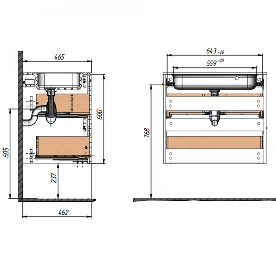 Тумба Briz Prato Light Т18-70 240 03-18070-16 00 ЛТ 70 см