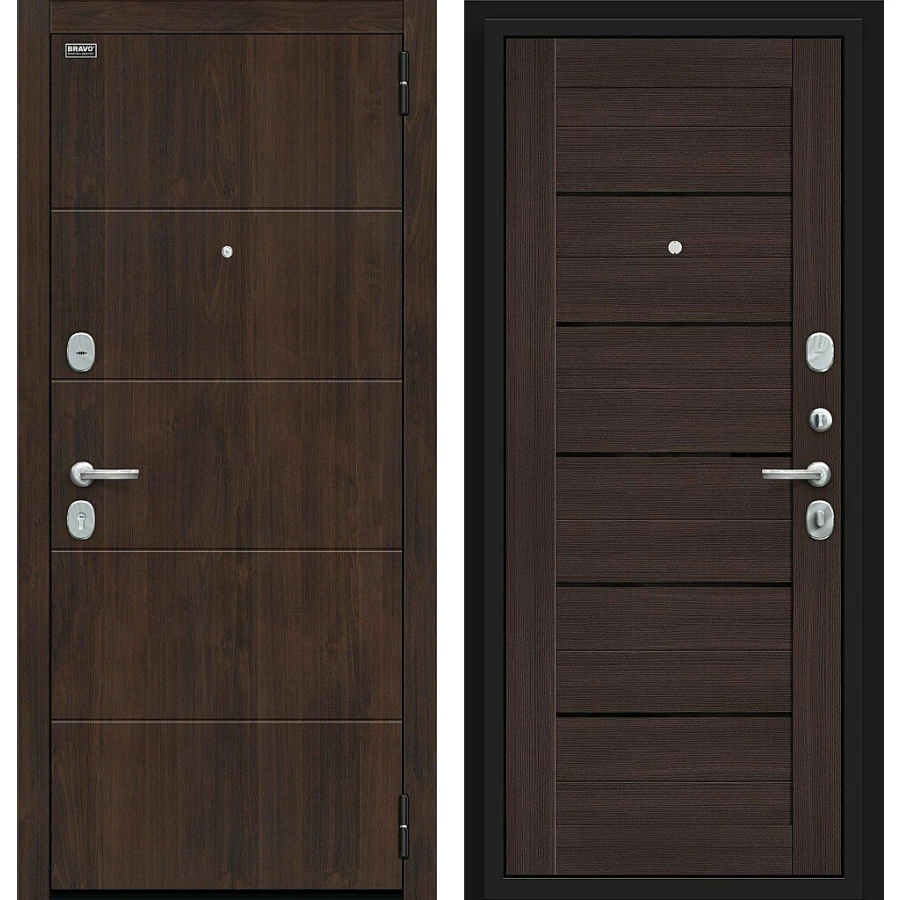 Входная дверь Bravo Прайм Kale 205x96 Almon/Wenge Veralinga правое открывание