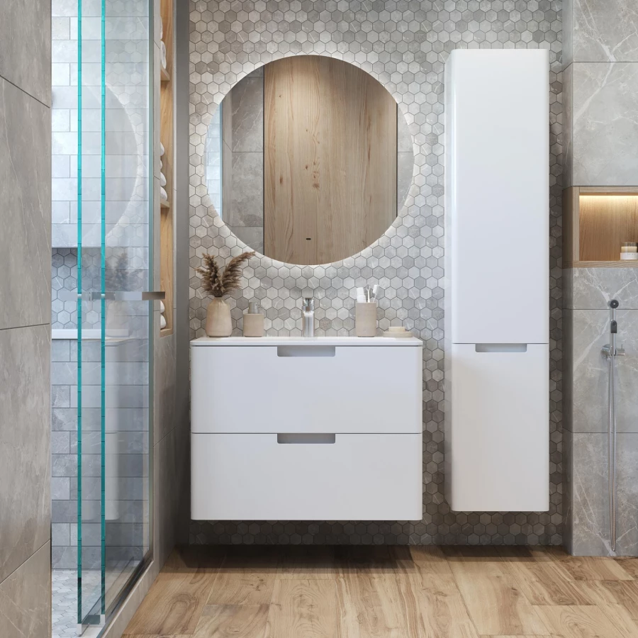 Тумба с раковиной Creto Bravo White 22-BrW80 80 см