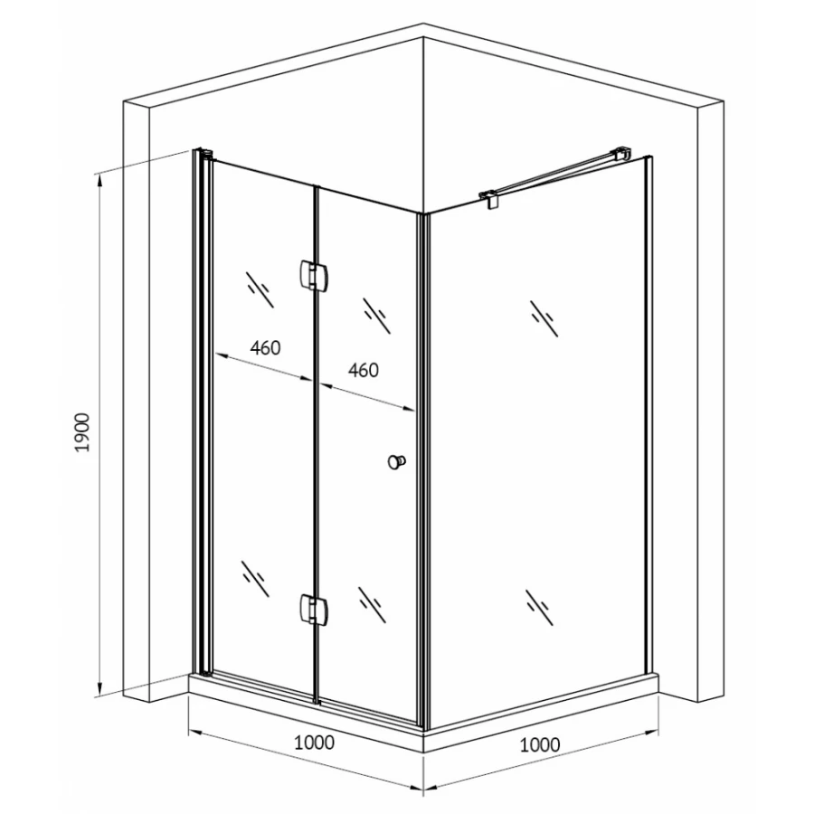 Душевой уголок Gemy Dutch Windmill S37193D-D100 100x100x190 см