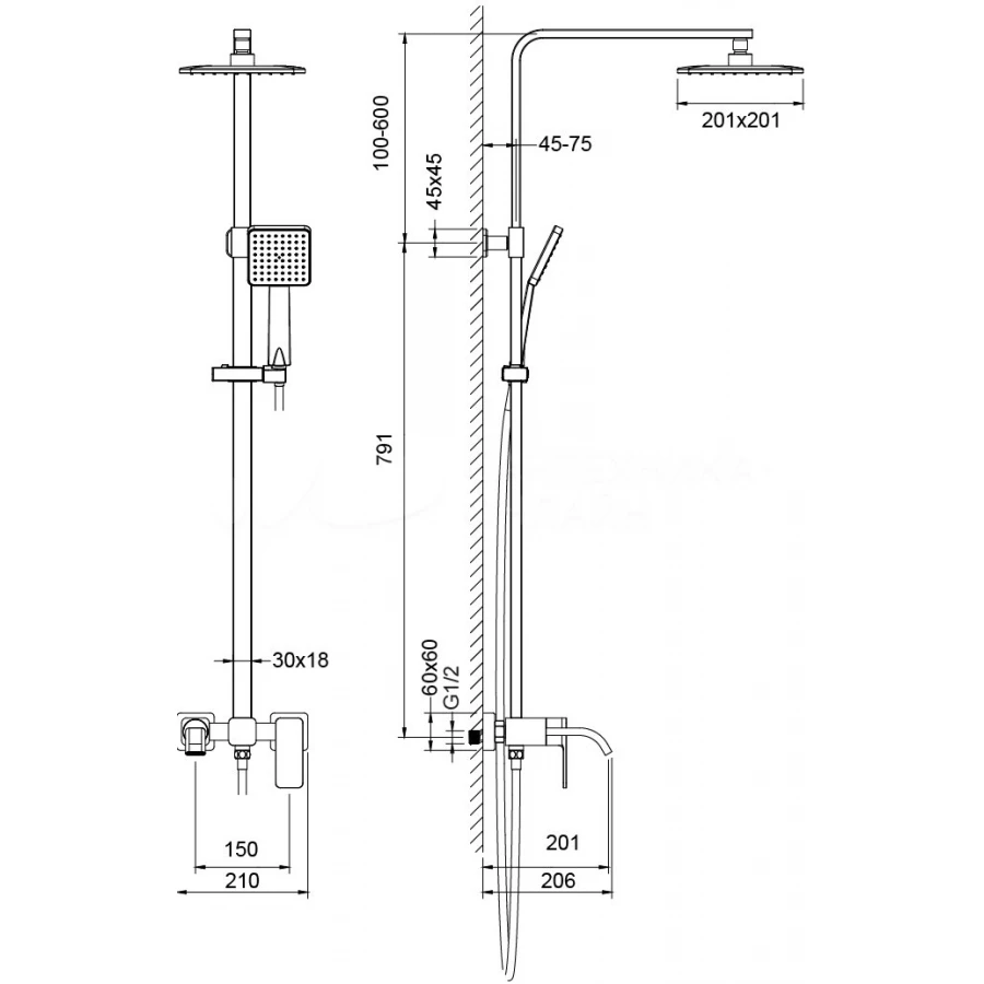 Душевая система Timo Selene 3-х режимная SX-1013z chrome