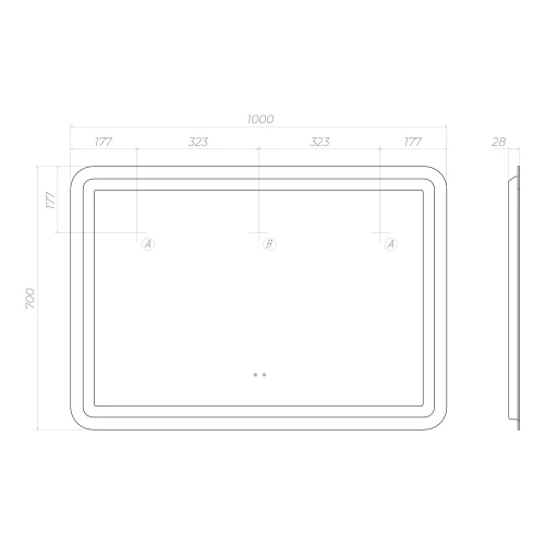 Зеркало Vigo Jess Classic 1000 242 100x70 см