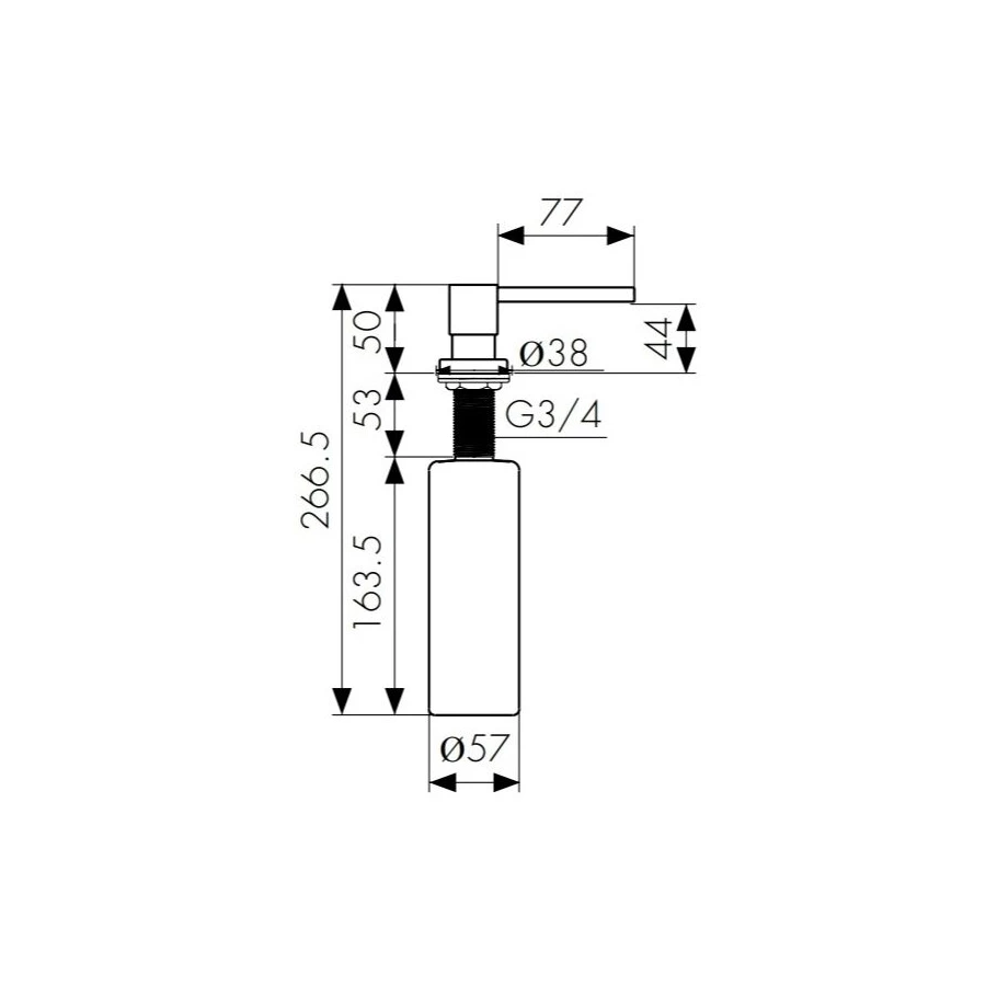 Дозатор Kaiser для моющих средств встраиваемый в мойку Sand Beige KH-3024 SB 8х28 см