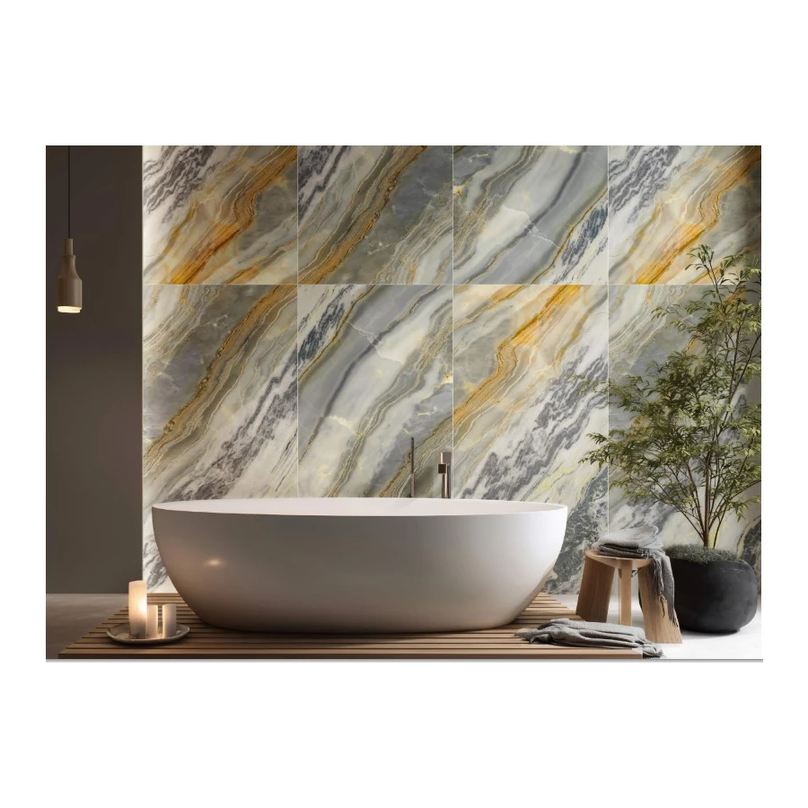 Керамогранит Realistik Rainbow Crystal Sandstorm серый QJE612P3745M 120x60 см