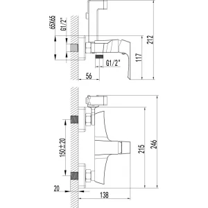 Смеситель гигиенический душ Lemark Unit LM4518C хром