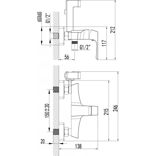 Смеситель гигиенический душ Lemark Unit LM4518C хром