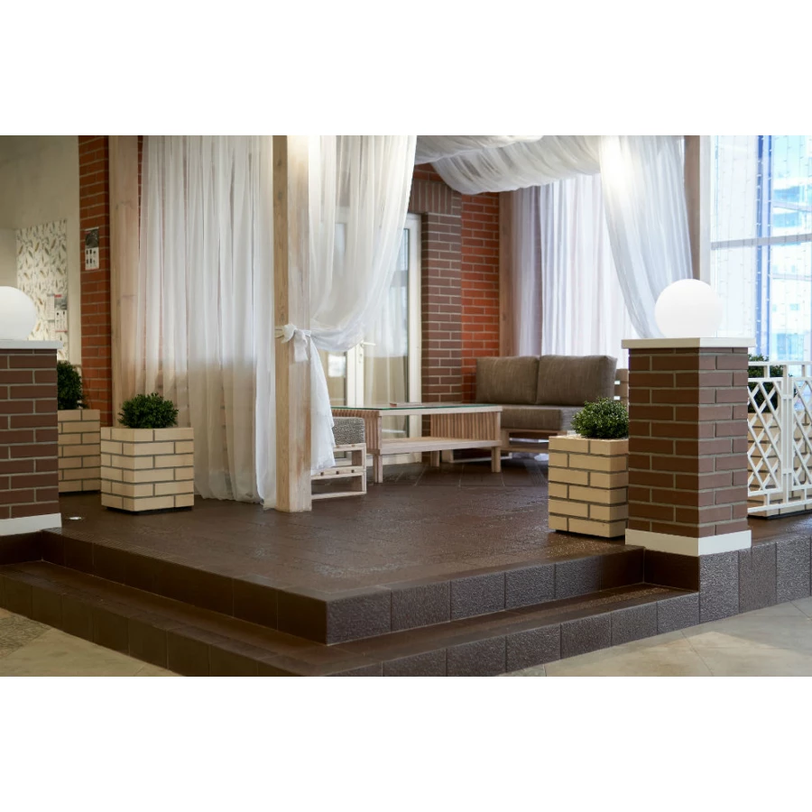 Клинкерная плитка Керамин Каир 4Д матовая коричневая 1,51 м2 29,8х29,8 см