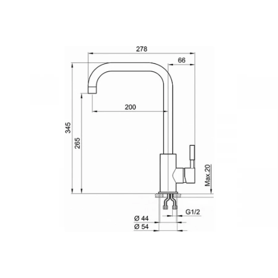 Смеситель для кухни Granula ST-4033 белый