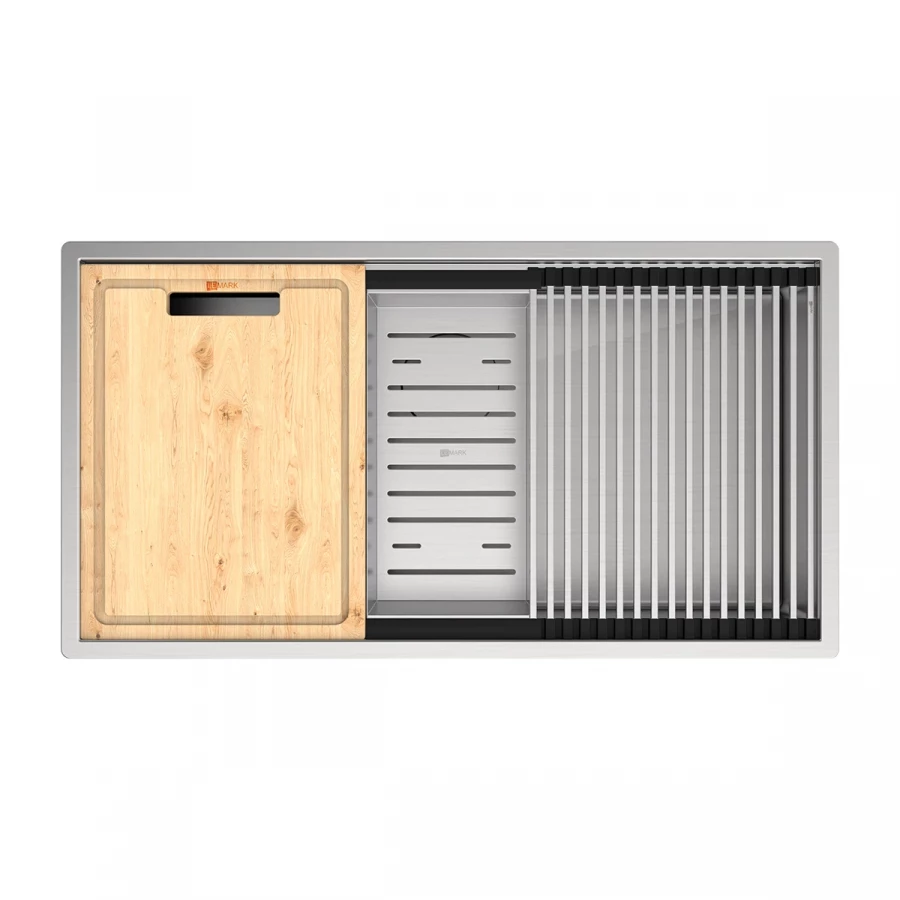 Кухонная мойка Lemark Tabaga 820 прямоугольная из нержавеющей стали с аксессуарами в комплекте сталь 9937133