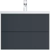 База под раковину Am Pm Gem подвесная 2 ящик а графит матовый M90FHX07522GM 75 см