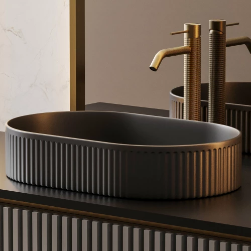 Раковина накладная Abber Bequem черная матовая AC2116MB