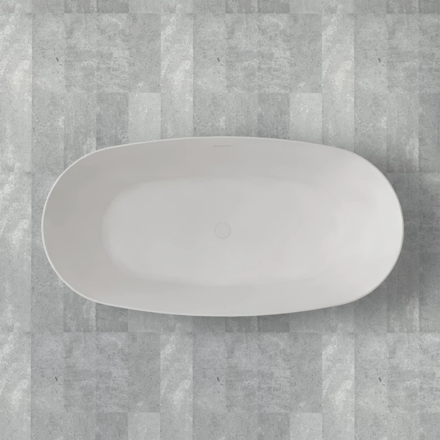 Ванна из искусственного камня Abber Stein белая матовая AS9606 160х80 см