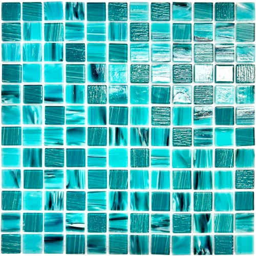 Мозаика Orro Mosaic Гласс Океанский Бриз 23,5х23,5 глянцевая бирюзовая 30,4х30,4 см