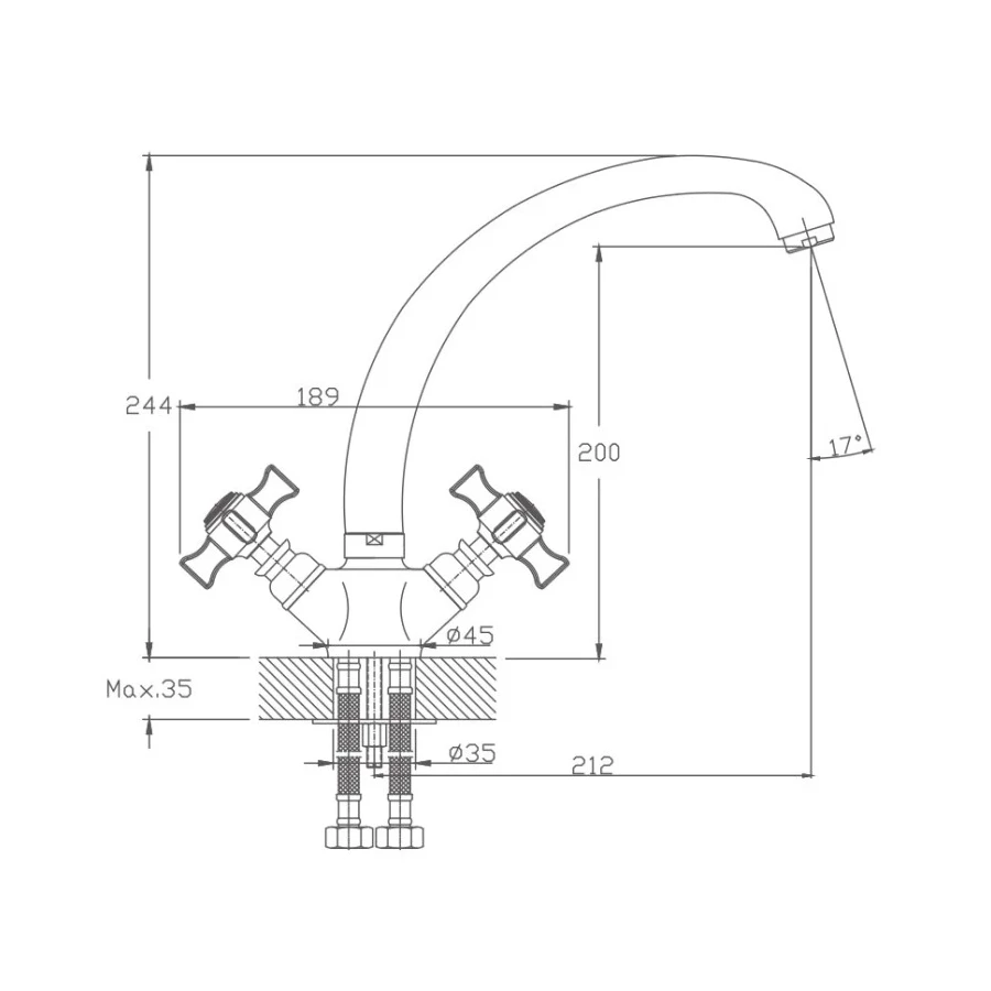Смеситель для кухни Haiba HB4724