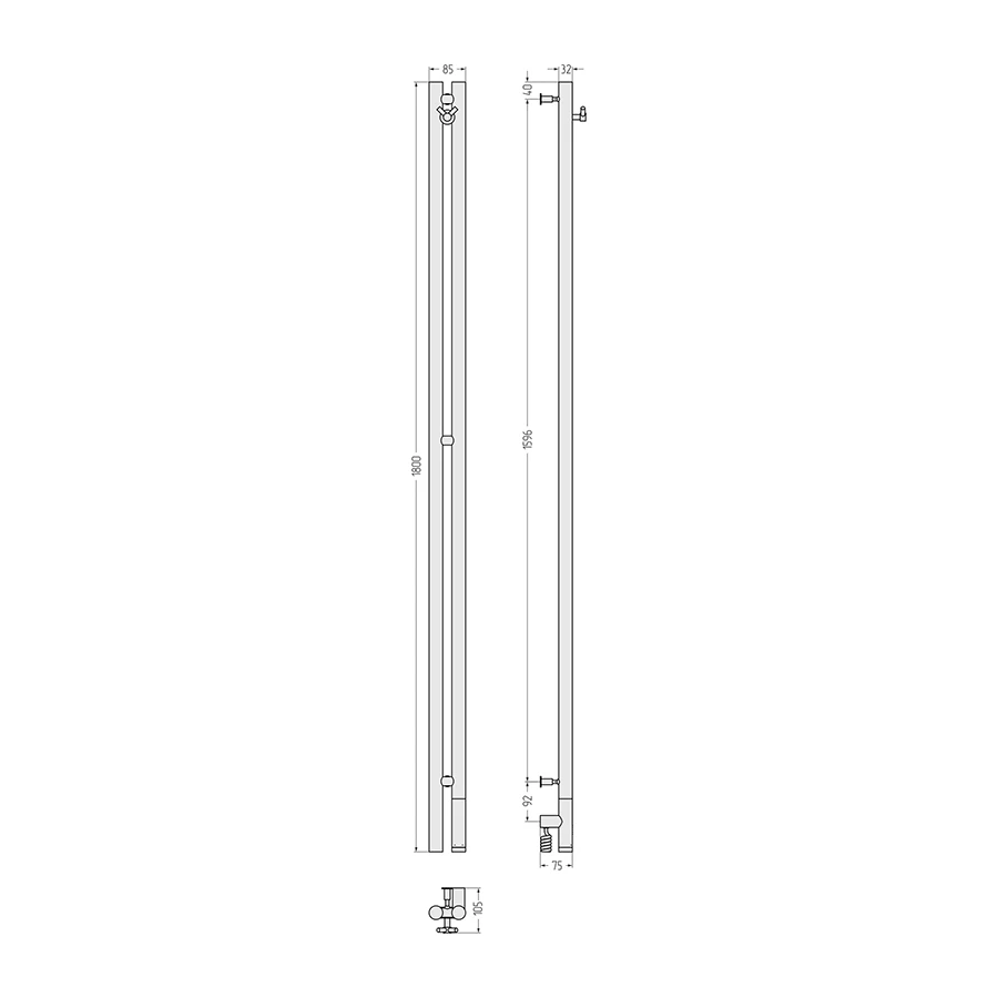 Полотенцесушитель электрический Сунержа Нюанс 3.0 30-5843-1853 180х85 см