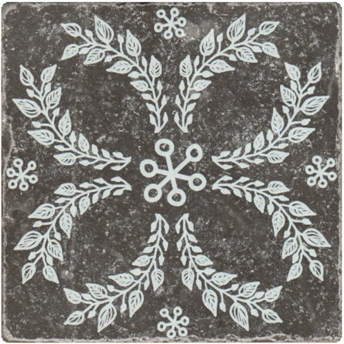 Декор Stone4Home Marble Натуральный мрамор Black motif №5 10x10 см