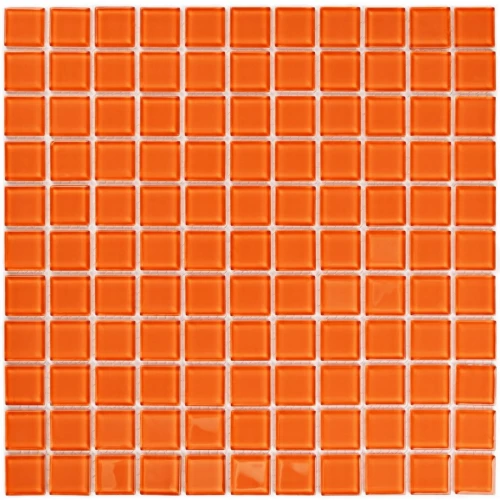 Мозаика Bonaparte Стеклянная мозаика Orange glass 25х25 глянцевая оранжевая 30х30 см