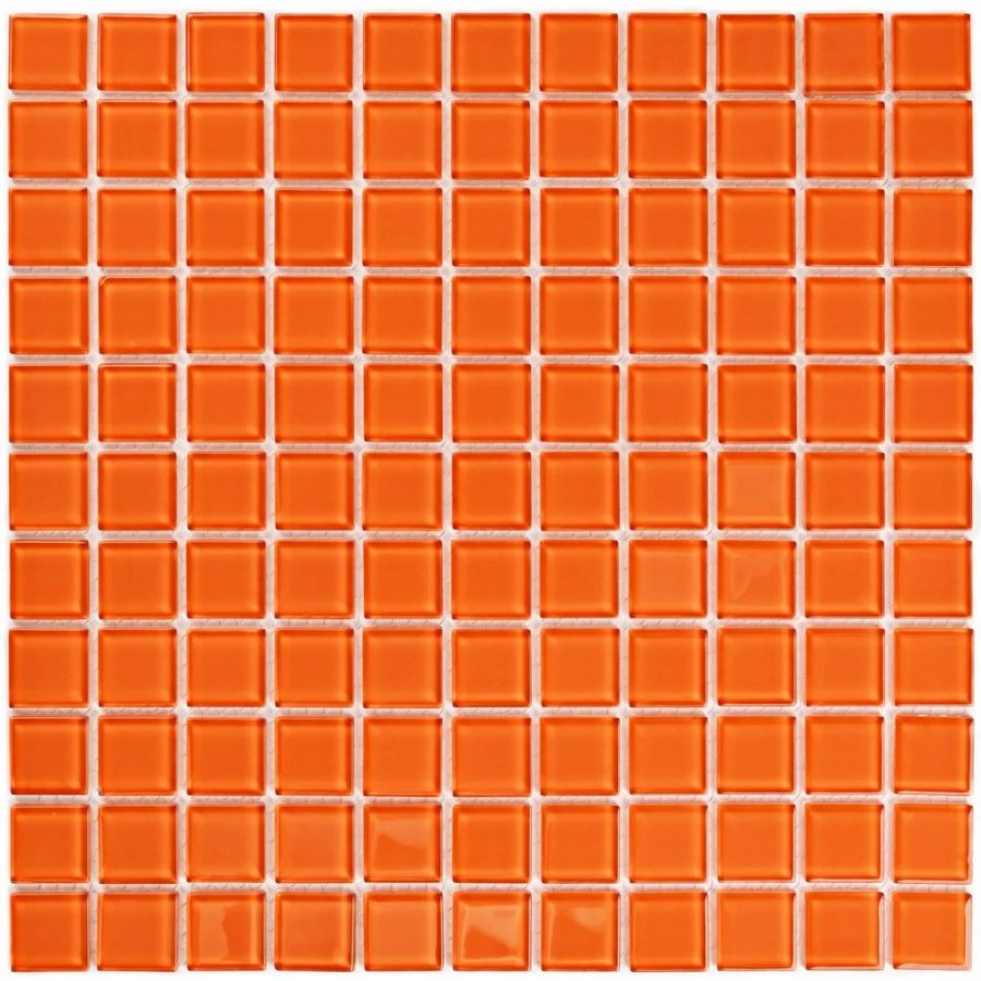 Мозаика Bonaparte Стеклянная мозаика Orange glass 25х25 глянцевая оранжевая 30х30 см