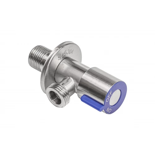 Кран угловой RML 1/2 х 3/4 НР-НР нержавеющая сталь AISI304