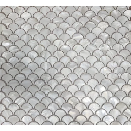 Мозаика Pixel mosaic Перламутр 25х25 чешуя глянцевая серая PIX767 30х30 см