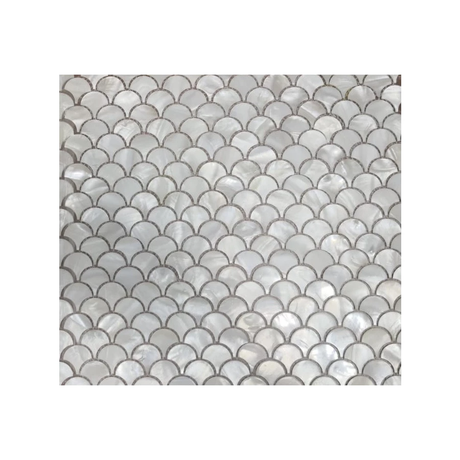 Мозаика Pixel mosaic Перламутр 25х25 чешуя глянцевая серая PIX767 30х30 см