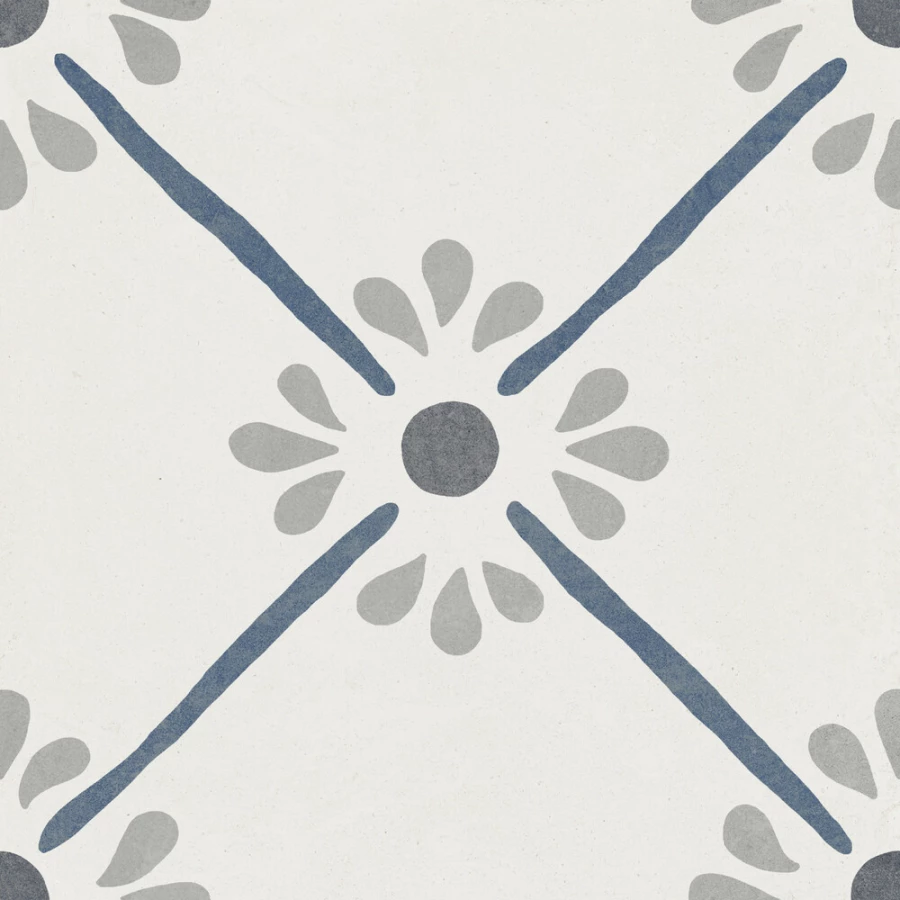 Керамогранит Harmony Peronda Provenza Blue Flower матовый многоцветный 3386037787 22,3х22,3 см