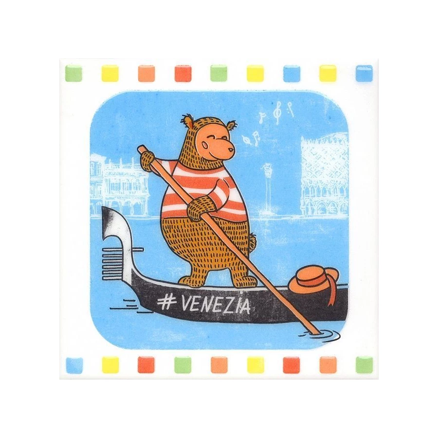 Декор Kerama Marazzi Большое путешествие Venezia белый 20х20 см