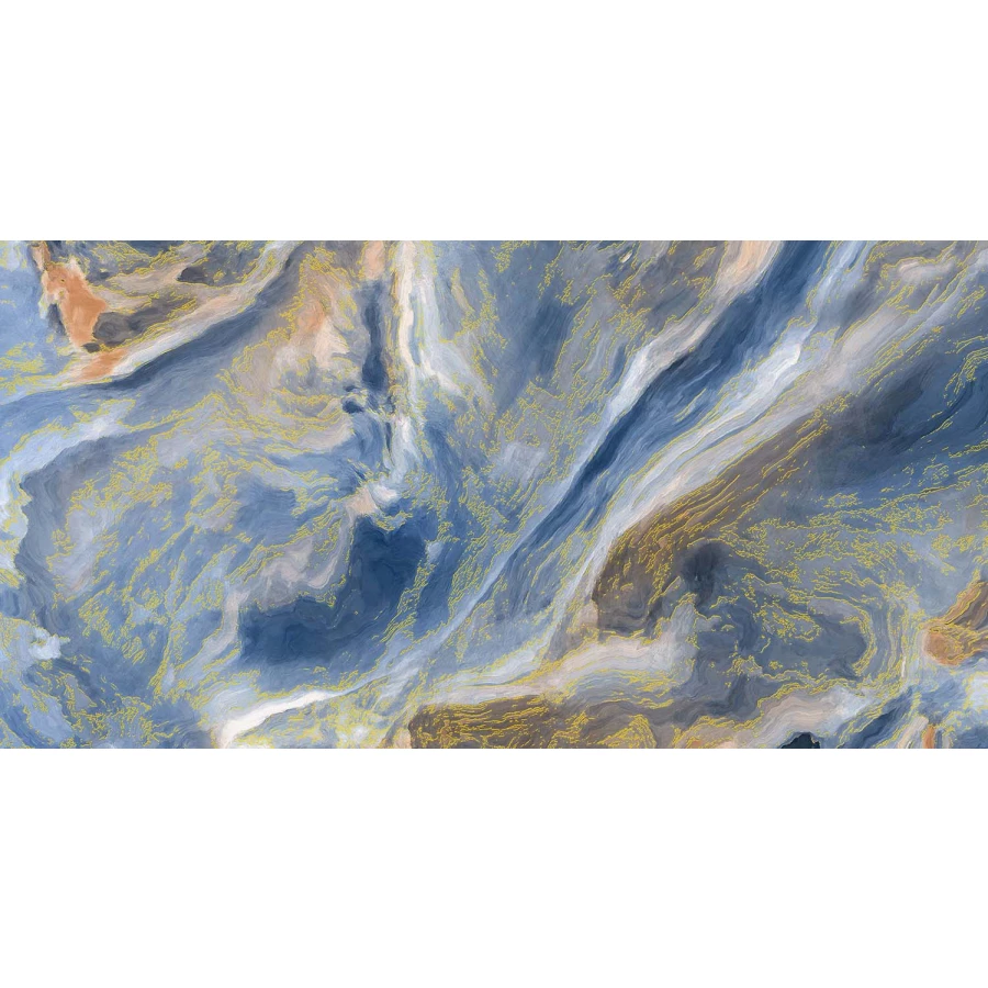 Плитка керамогранитная Azario Carlin Aqua Gold Carving H18004001G 120х60 см