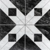 Керамогранит Monopole Флоренция Элегант Декор / Florencia Elegant Decor матовый черно-белый 22,3x22,3 см