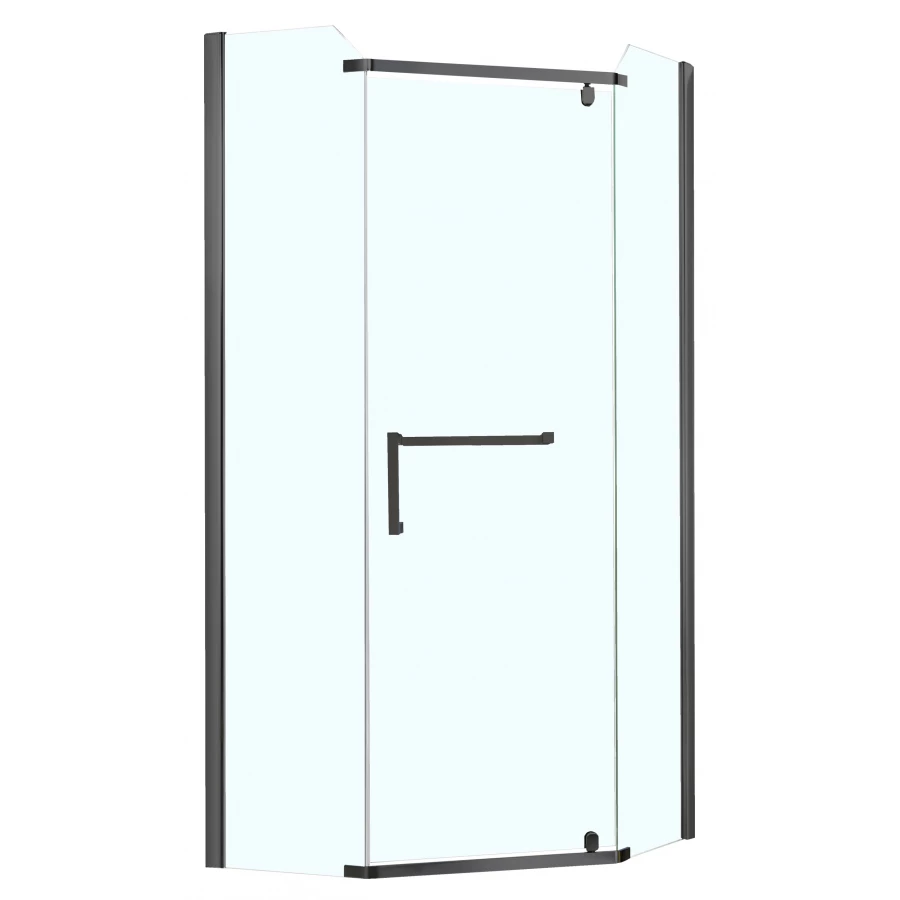 Душевое ограждение Azario Edmonton стекло прозрачное 8 мм профиль черный AZ-NNC3231-1 900 black 90х90х200 cм