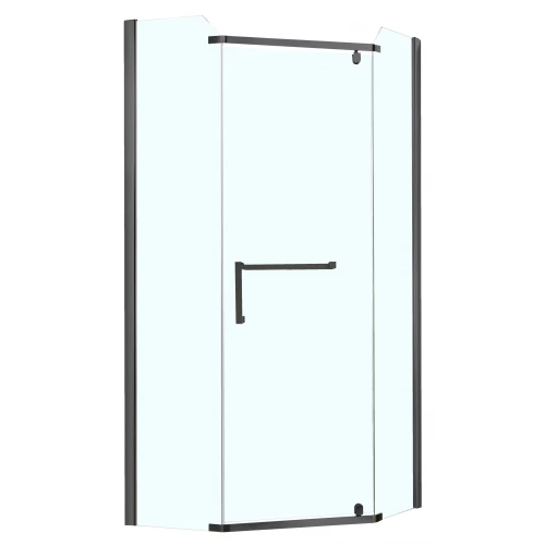 Душевое ограждение Azario Edmonton стекло прозрачное 8 мм профиль черный AZ-NNC3231-1 900 black 90х90х200 cм