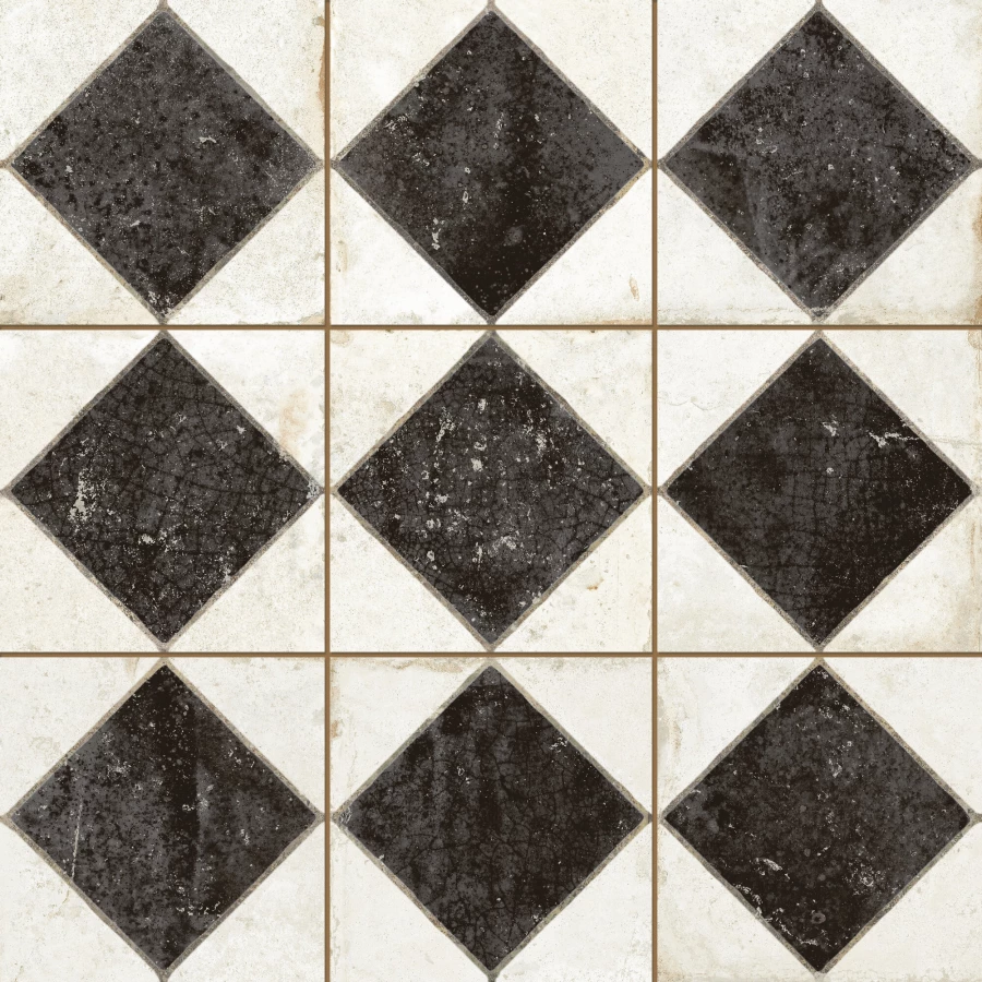 Плитка напольная Peronda FS Arles Black LT матовая бело-черная 0100531651 33x33 см