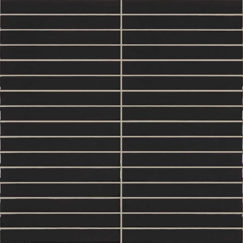 Плитка настенная La Platera Kromo Pencil Black глянцевая черная AC48899 35х35 см