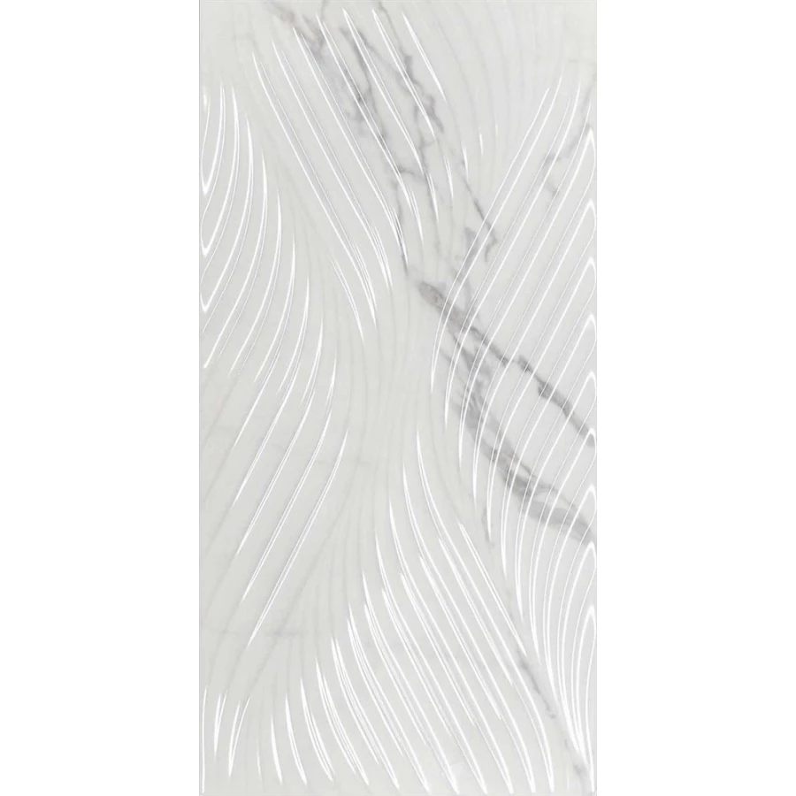 Плитка настенная Kerama Marazzi Коррер структура обрезная глянцевая белая 11281R 60x30 см