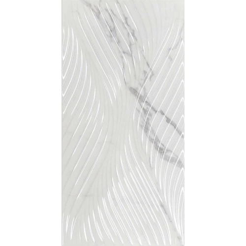 Плитка настенная Kerama Marazzi Коррер структура обрезная глянцевая белая 11281R 60x30 см