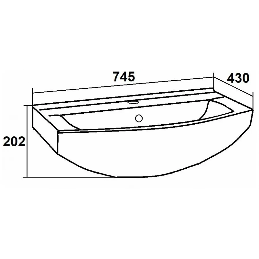 Умывальник Sanita Luxe Best 75 BST75SLWB01