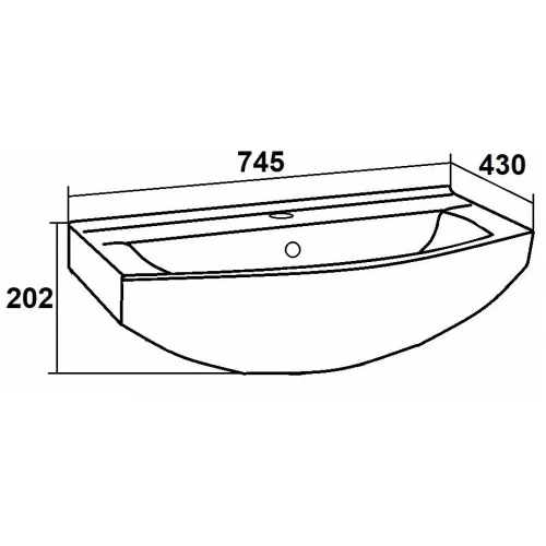 Умывальник Sanita Luxe Best 75 BST75SLWB01