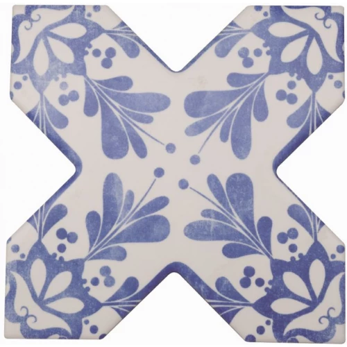 Керамогранит Cevica Becolors Cross Dec Stencil Electric Blue матовый синий CV67391 13,25х13,25 см
