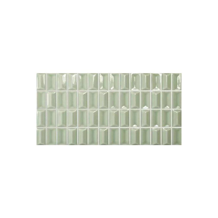 Плитка настенная WOW 3D Bars Diamond Jade Gloss глянцевая зеленая 135541 25х12,5 см