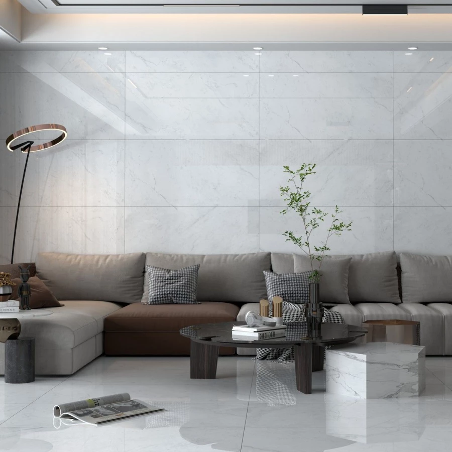 Керамогранит Neodom Sale Carrara Antique Polished глянцевый белый N12033 120х60 см