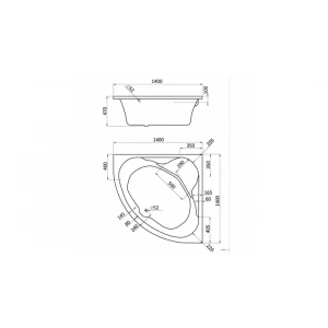 Акриловая ванна Santek Мелвилл 1.WH30.2.402 140х140 см