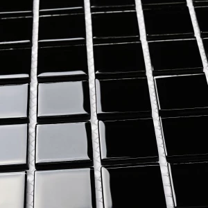 Мозаика Bonaparte Стеклянная мозаика Black glass 25х25 глянцевая черная 30х30 см