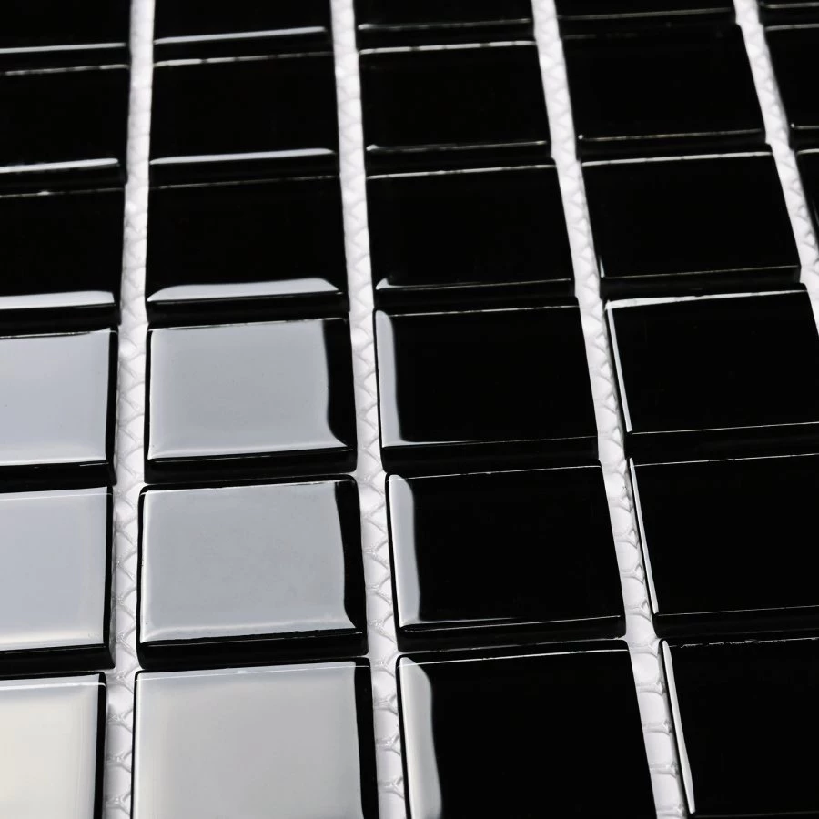 Мозаика Bonaparte Стеклянная мозаика Black glass 25х25 глянцевая черная 30х30 см