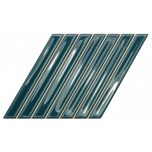 Плитка настенная WOW Spike Bars B Peacock Blue глянцевая синяя 135024 25,9х15 см